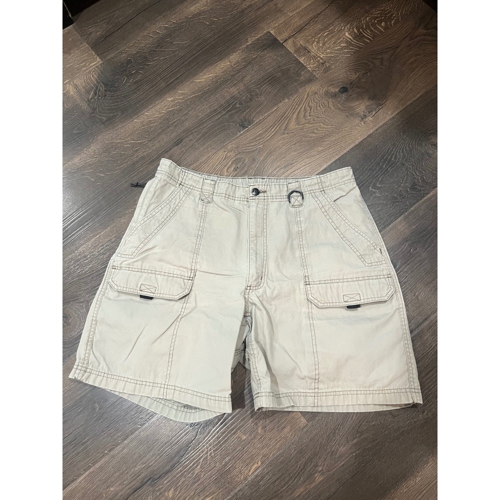 Wrangler Outdoors Mens Khaki Cargo Shorts Cotton Canvas Hiking Utility 38